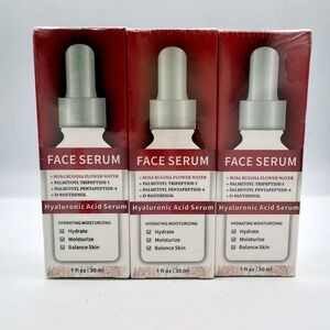 Lakibole Hyaluronic Acid Face Serum 3 Pack Hydrating Moisturizing 1oz 30ml Each